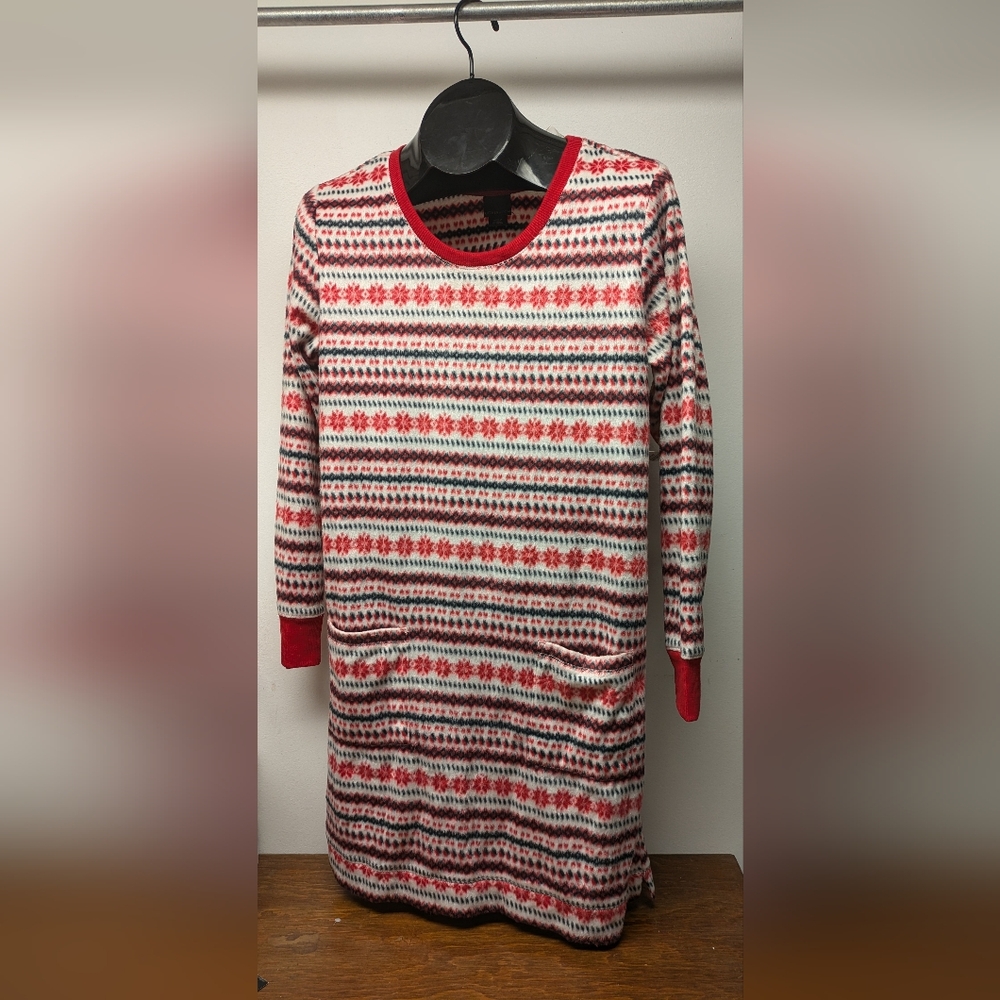 Cozy Nordic Print Covington WARM long sleeve MINK SOFT knit sleep shirt Medium